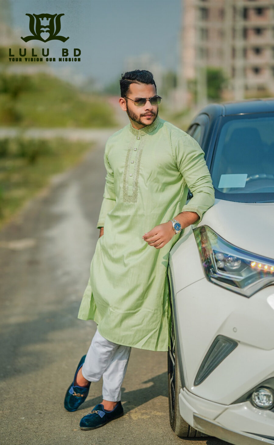 Treen Buta Printed Panjabi